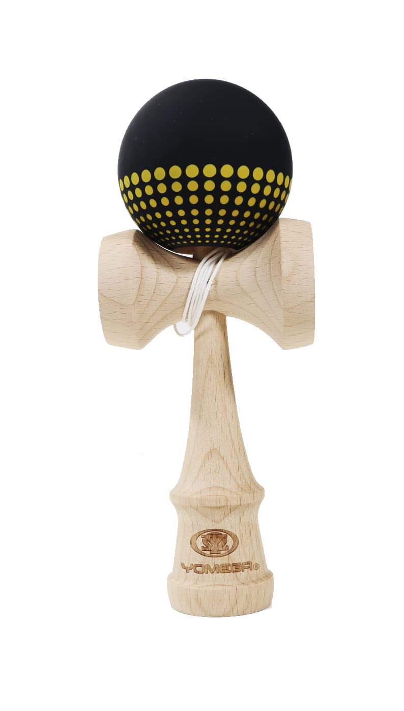 Yomega Pro Model Kendama in black with rubberized paint improves catching on cups and tip