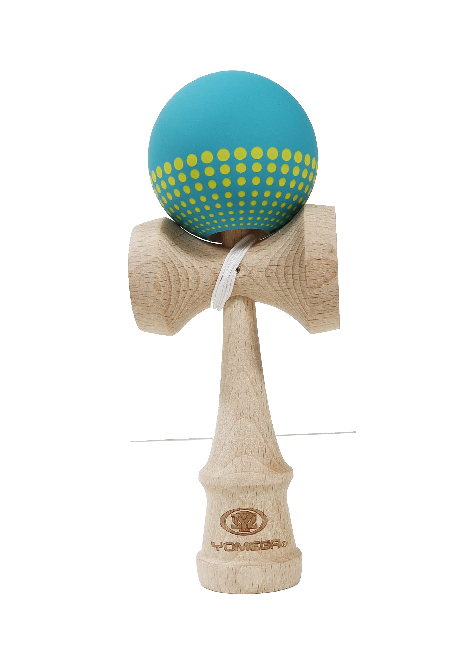 Yomega Pro Model Kendama in teal, balanced design ideal for improving hand-eye coordination.