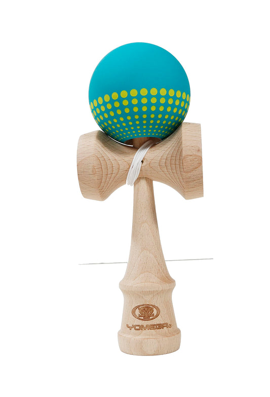 Yomega Pro Model Kendama in teal, balanced design ideal for improving hand-eye coordination.