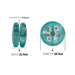 Yomega The Original Brain teal centrifugal clutch detail, automatic return feature
