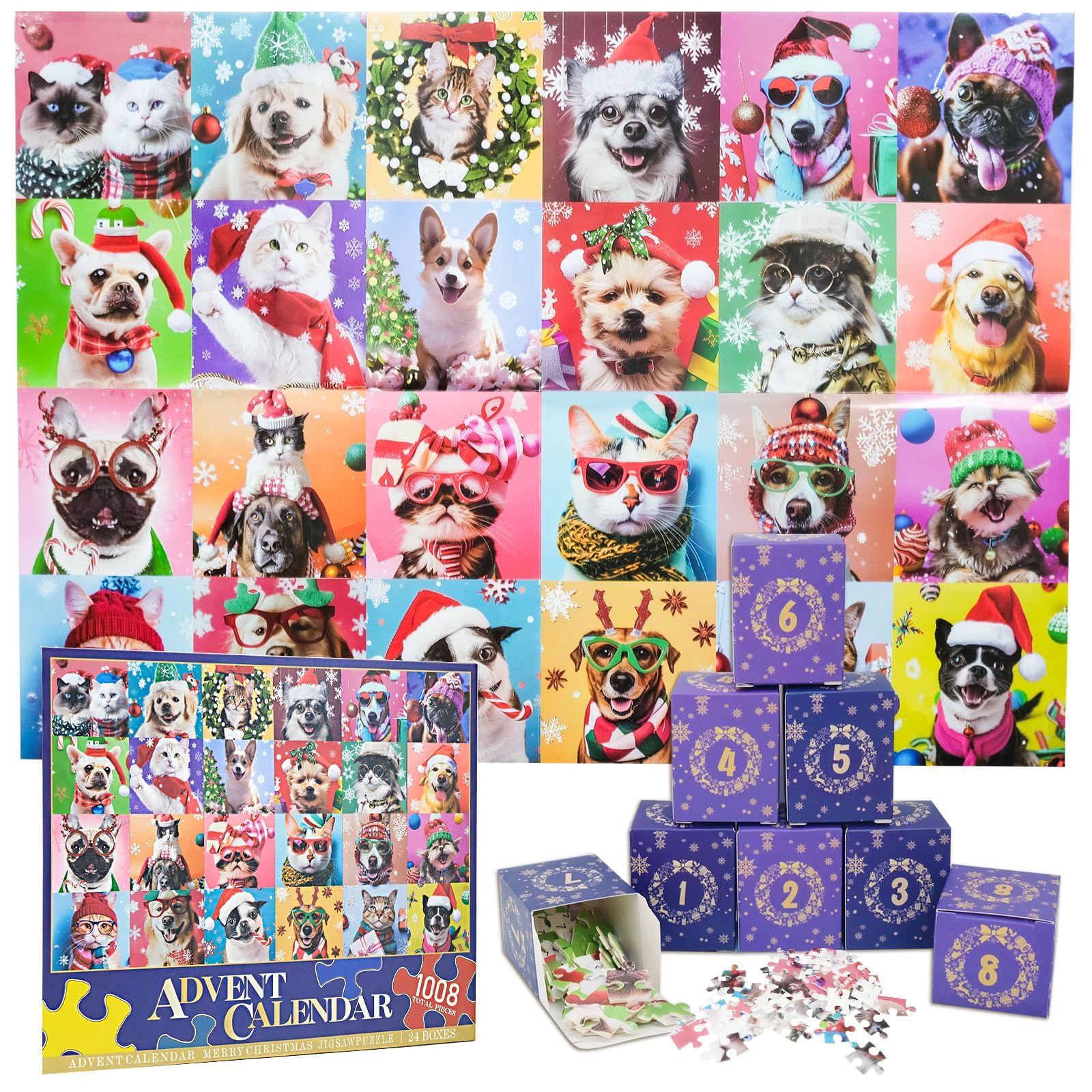 YOMESTE Advent Calendar cat puzzles days-1-12 for daily surprises