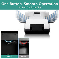 YOMEYOT shuffler in action with Uno cards for smooth gameplay.