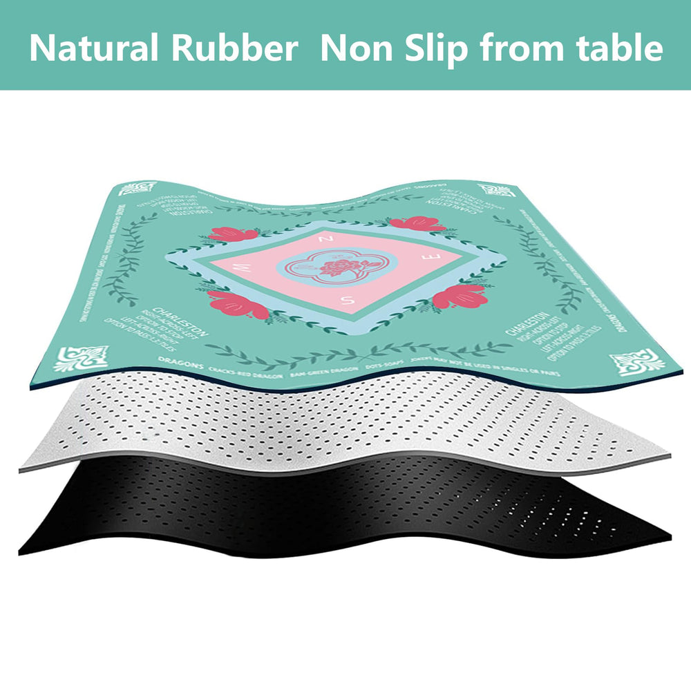 YOMEYOT Mahjong Mat features a non-slip base to steady tiles.