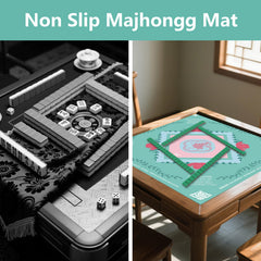 YOMEYOT Mahjong Mat sized 31.5x31.5 inches for universal table fit.