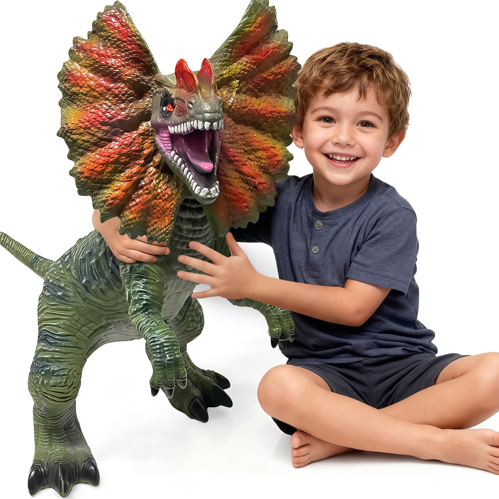 YONGJULE 29-inch Dilophosaurus inflatable for imaginative play at home