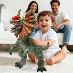 Deflated YONGJULE dinosaur stores easily after playtime