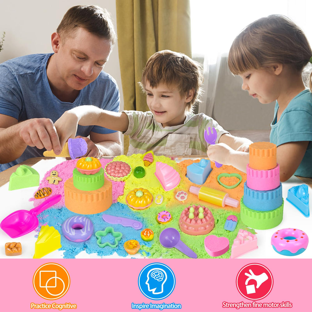 YongnKids cake molds set lets kids shape pretend treats during play.