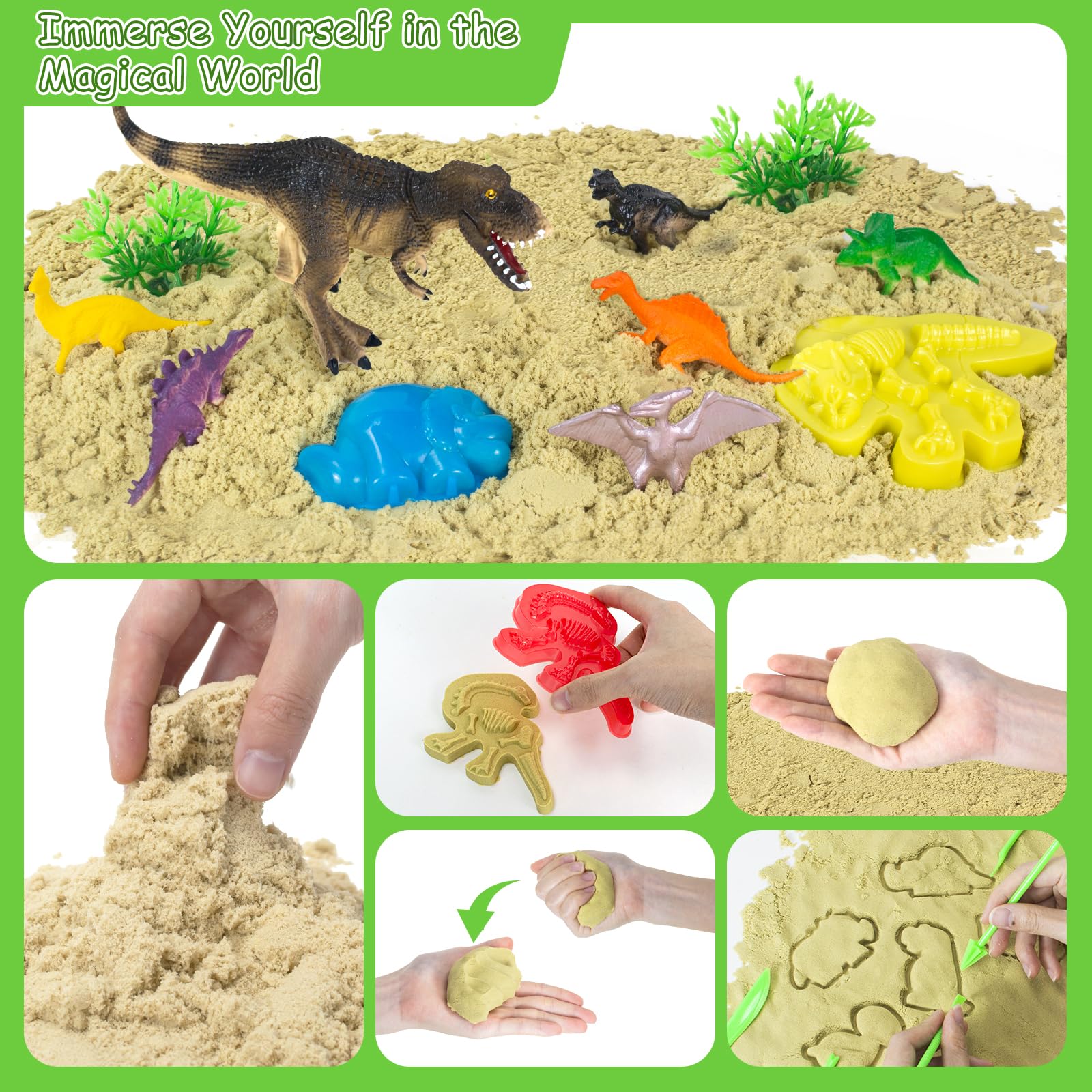 YongnKids magic sand 2.2lb is reusable and mess-minimizing.