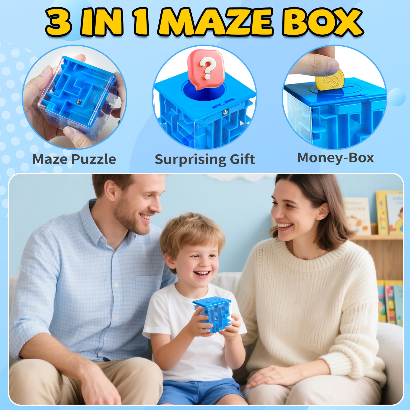 YongnKids maze box lid challenge shows a puzzle that rewards with a cash reveal.