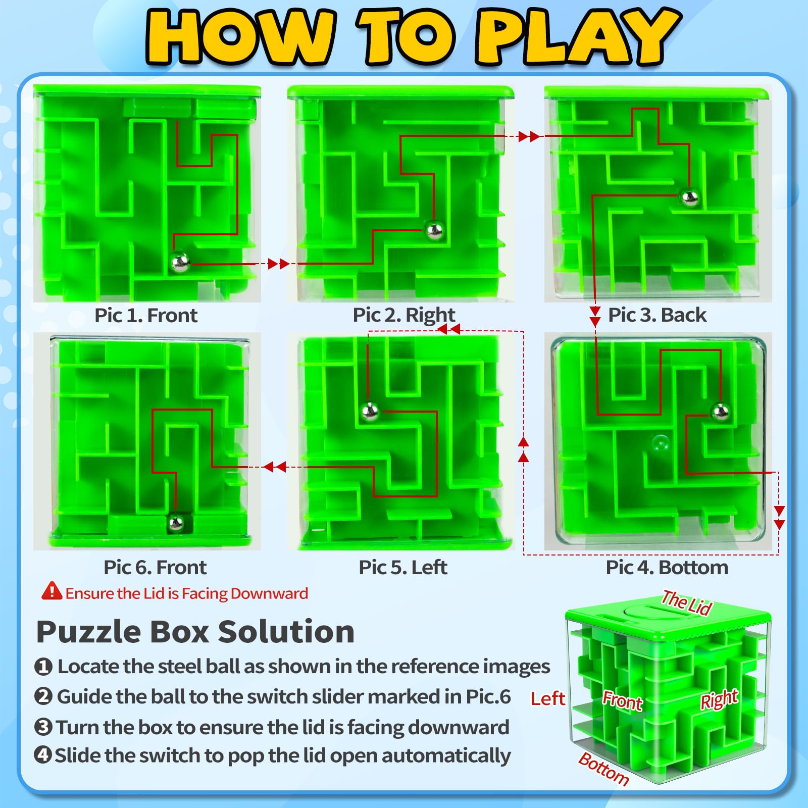 YongnKids money maze ball green, compact brain teaser for quick challenges.