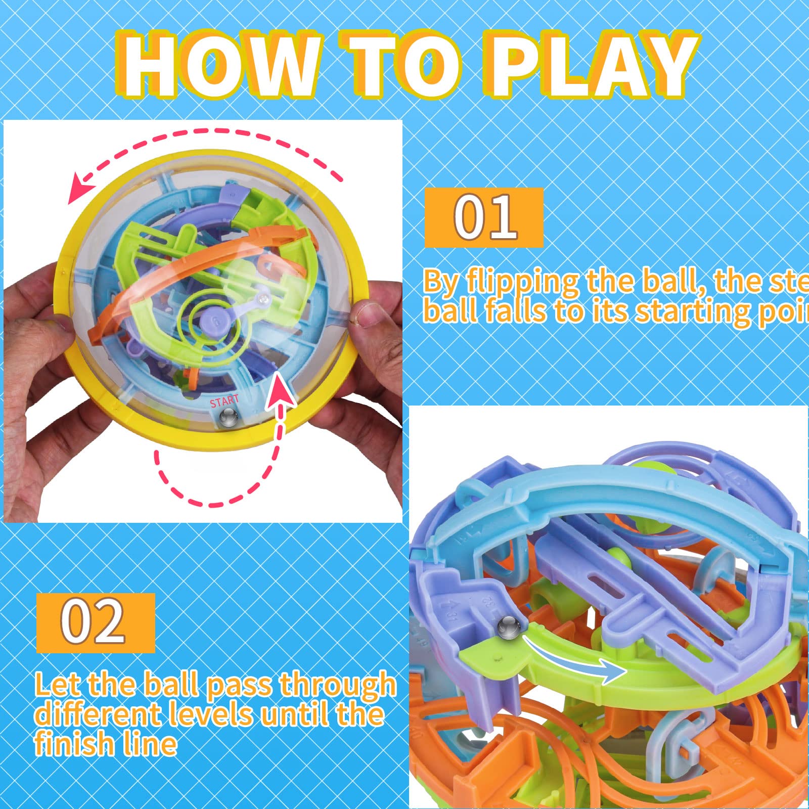 YongnKids puzzle ball 156-obstacle maze, bright colors boost engagement.