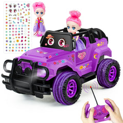 YongnKids remote control car front view with glowing headlights for night play