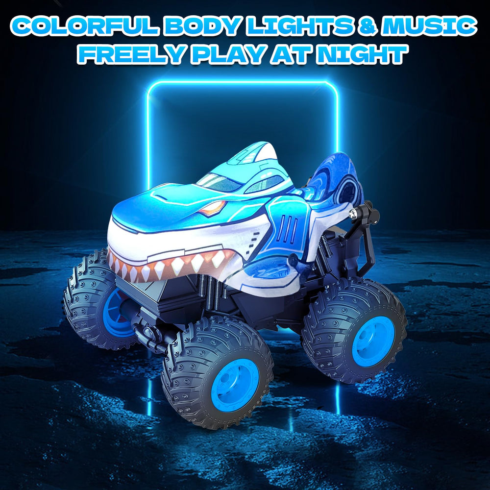 YongnKids rc car lights and dance mode for immersive nighttime fun.