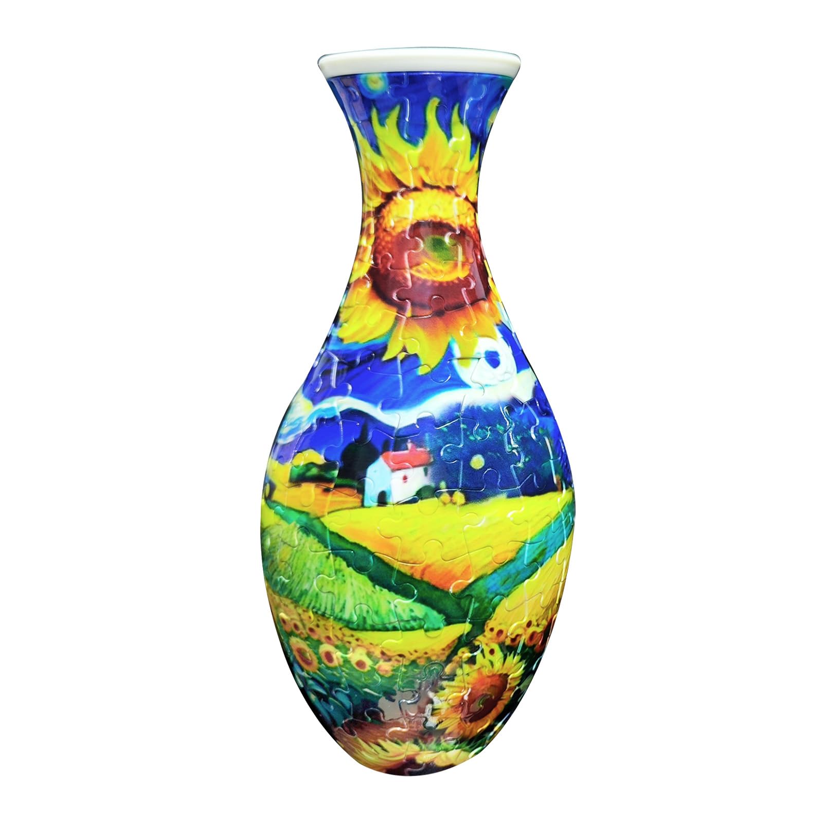 YONGUR 3D puzzle vase assembly, showcasing intricate pieces forming a stylish centerpiece.