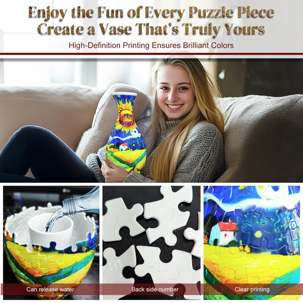 YONGUR 3D puzzle vase stand, stable display for your floral arrangements.