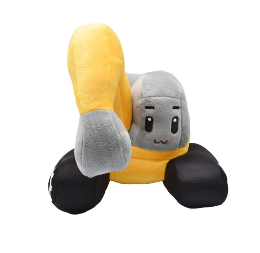 YONLIT plush excavator with muscular arm and friendly face for creative play.