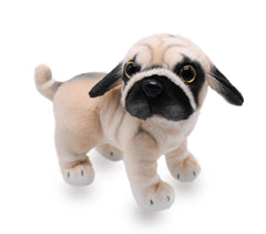 YONLIT lifelike pug plush head detailed for cuddling and imaginative play.