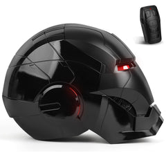 YONTYEQ MK5 helmet front view with LED eyes for cosplay realism