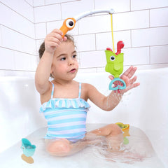Yookidoo worm lure adds pretend fishing challenges during baths