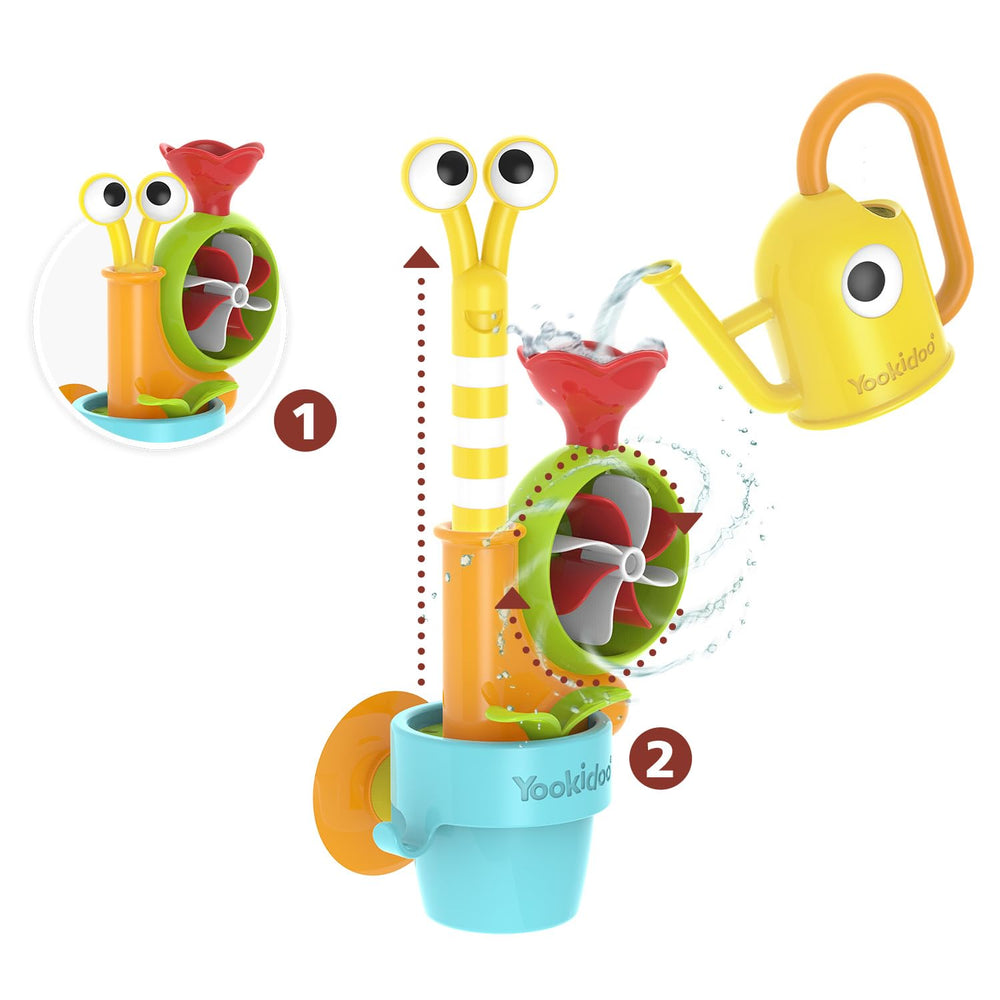 Yookidoo mold-free design helps keep bath toys cleaner for daily use.