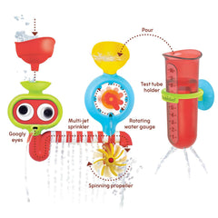 Yookidoo rotating googly eyes add playful interaction during bath play.