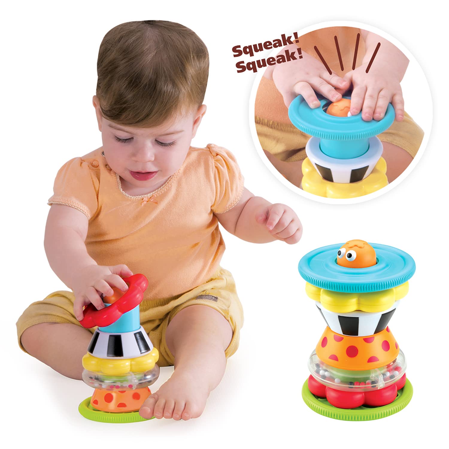Yookidoo snail with baby crawling showcases movement-driven play.