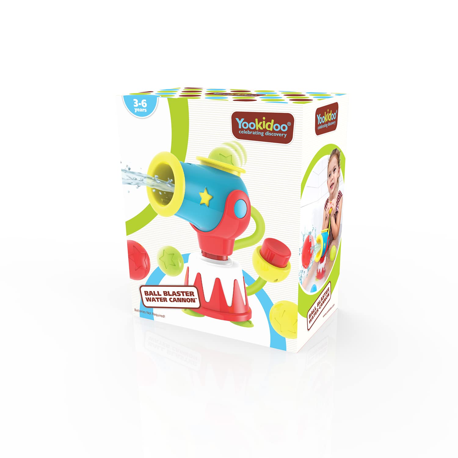 Yookidoo Water Cannon Ball Blaster storage net keeps balls dry after play.