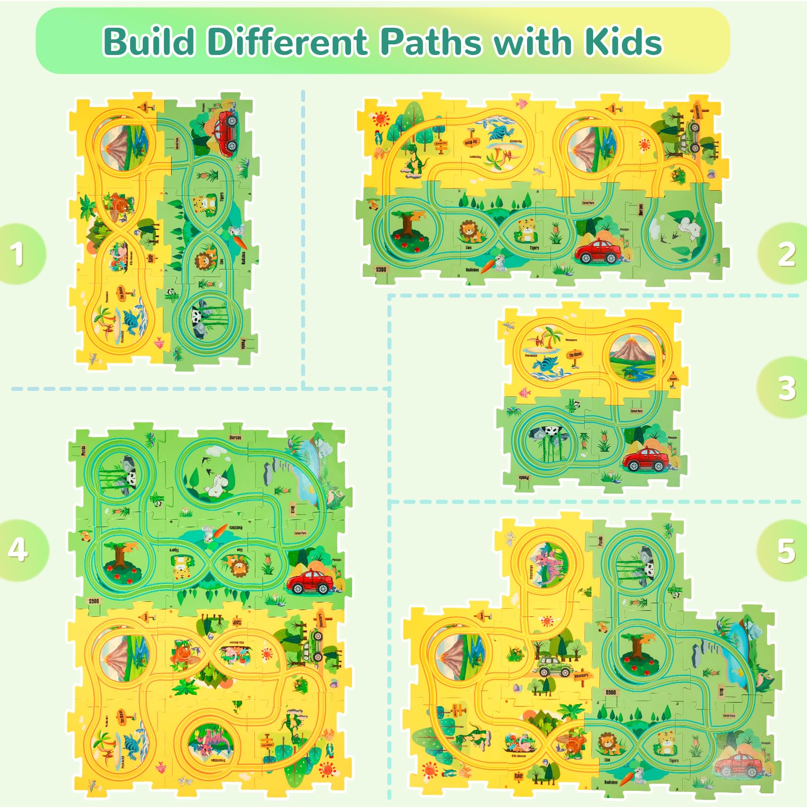 YOOYID ABS plastic-floor-puzzle with safe edges for durable family fun.