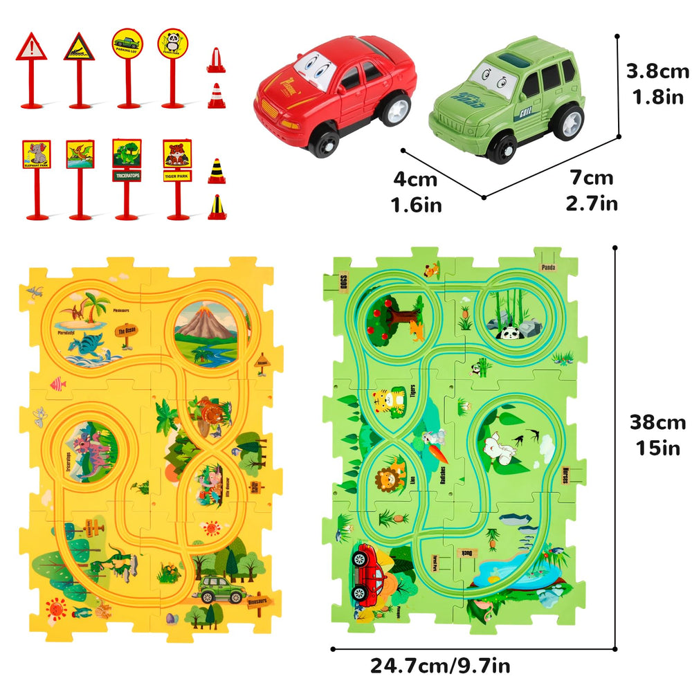 YOOYID easy-to-store-puzzle-track fits neatly in small spaces.