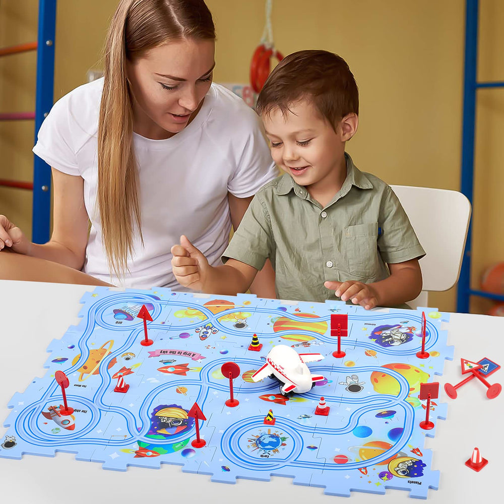 Yooyid puzzle pieces aid hand-eye coordination through guided assembly.