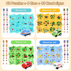 Yooyid Puzzle Racer track set with 4 themes inspires imaginative routes and problem-solving