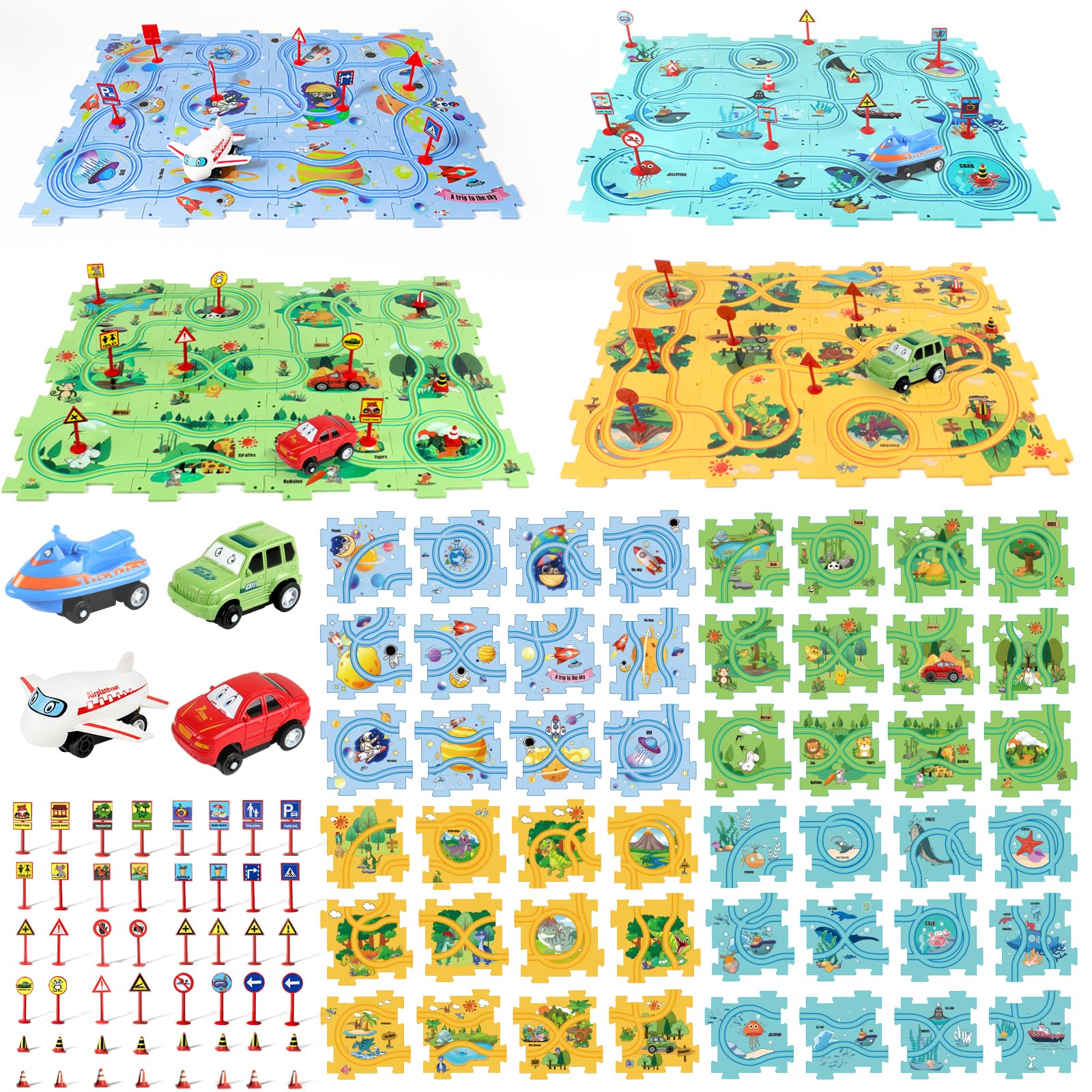 Yooyid Puzzle Racer track set assembly: kids build pathways for cars and hours of creative play