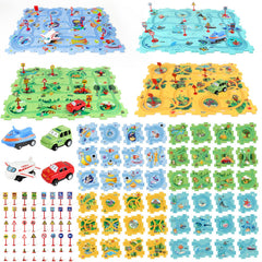 Yooyid Puzzle Racer track set assembly: kids build pathways for cars and hours of creative play