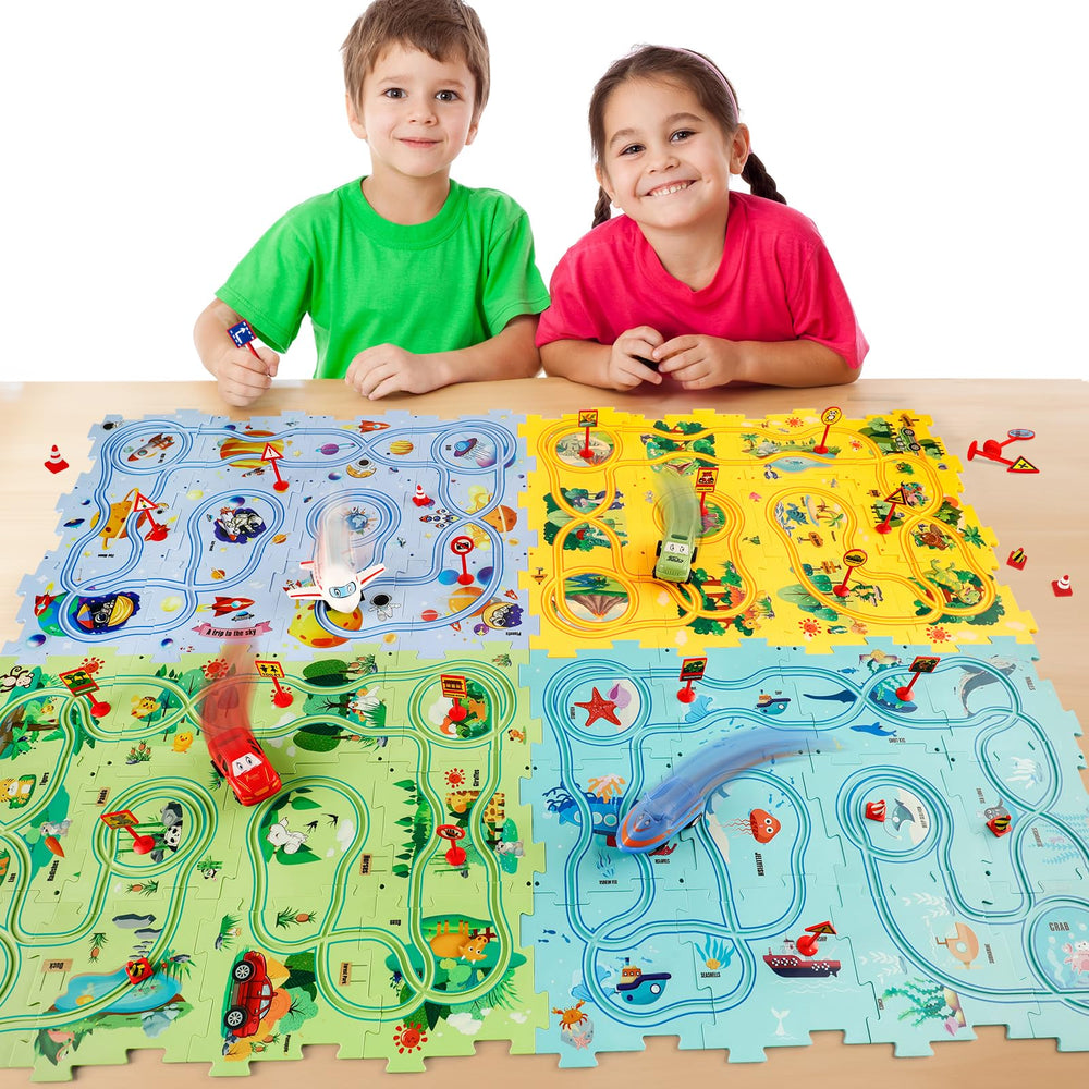 Yooyid Puzzle Racer kids playing helps develop fine motor skills and hand-eye coordination