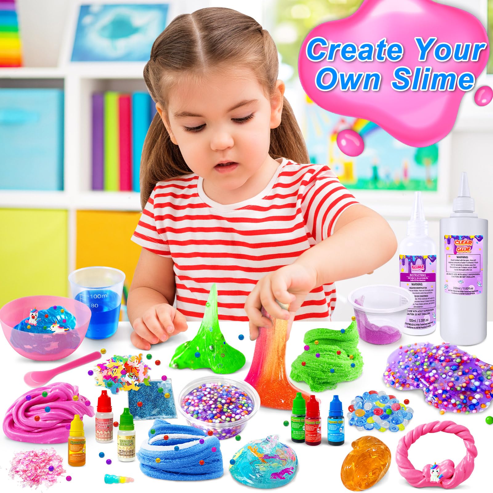 YOPINSAND DIY Slime Kit instruction guide helps kids learn while playing.