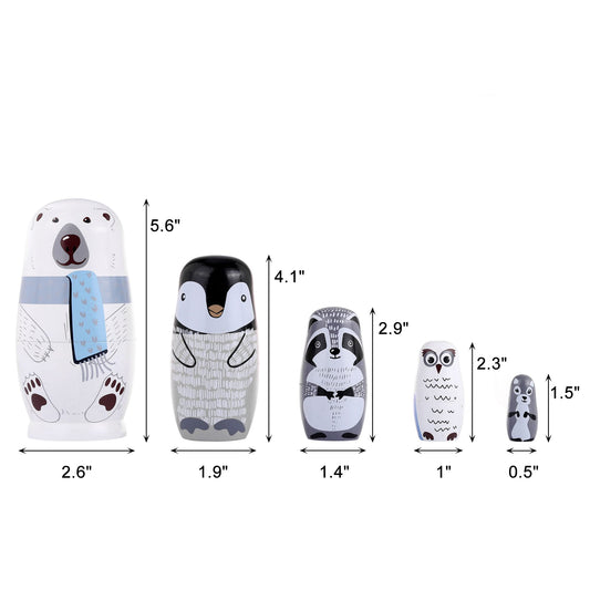 Yoption matryoshka penguin dolls showcasing vivid colors for decorative display