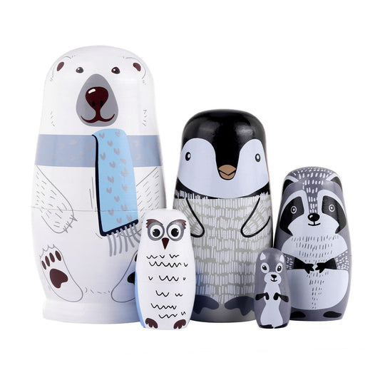Yoption matryoshka polar bear dolls with hand-painted finish for playful storytelling