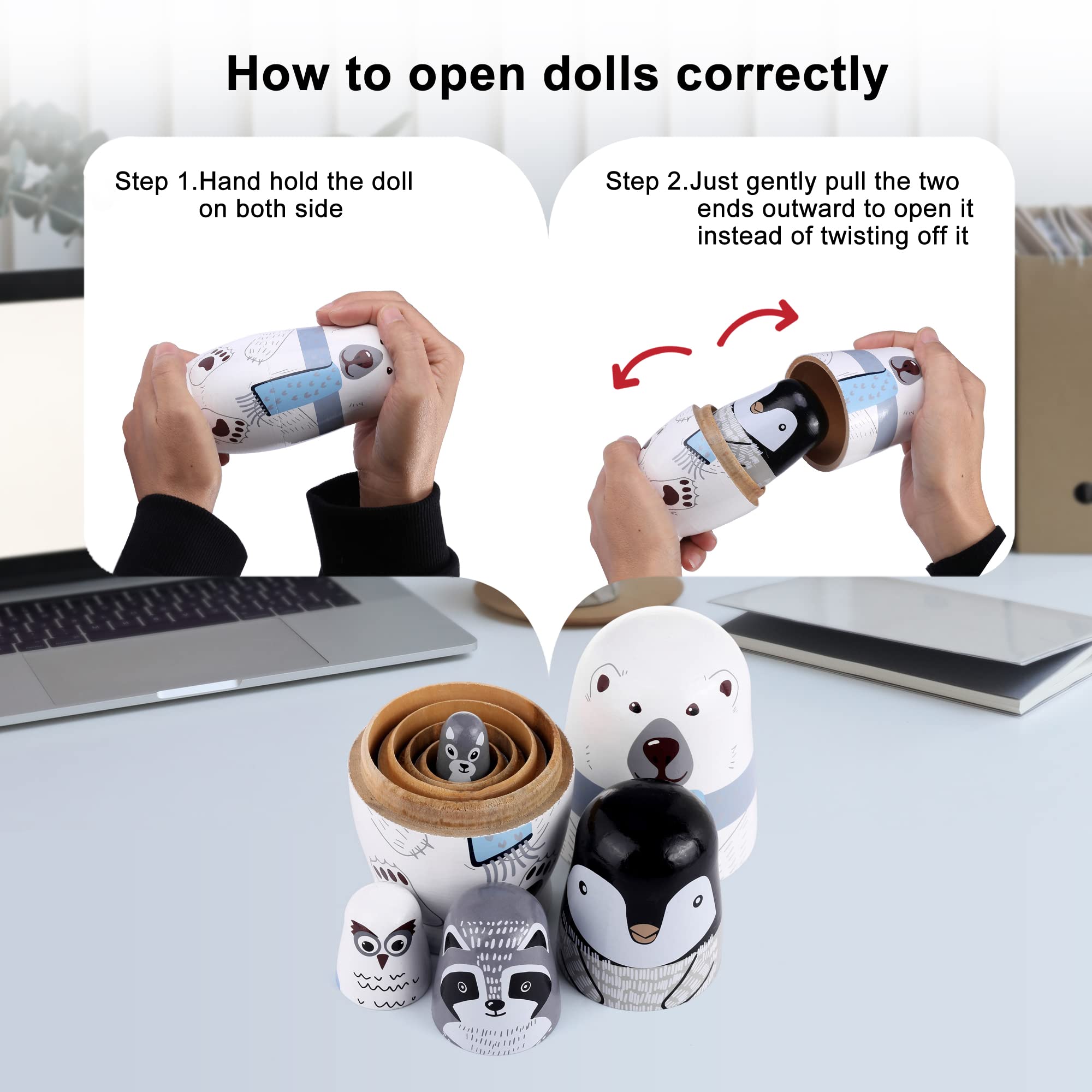 Yoption matryoshka raccoon dolls ideal for gifting and collecting