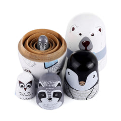 Yoption matryoshka wooden dolls close-up texture highlights craftsmanship