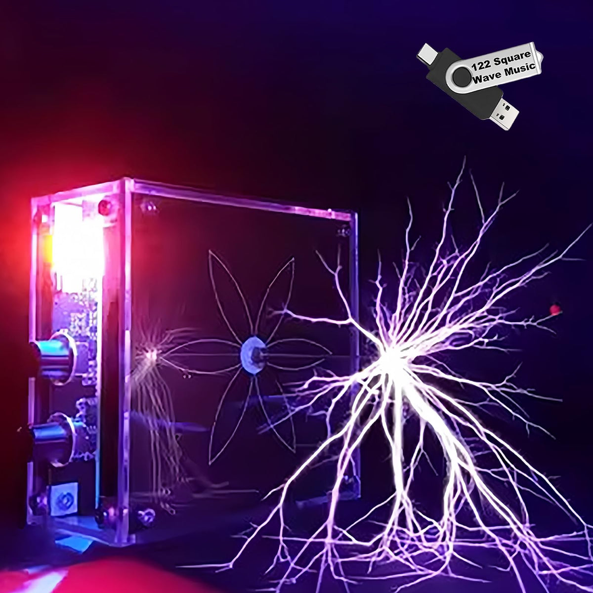 Yoqanr Bluetooth music Tesla coil arc visualization for engaging science demos.
