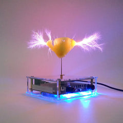 Yoqanr solid-state Tesla coil top view highlights compact design.