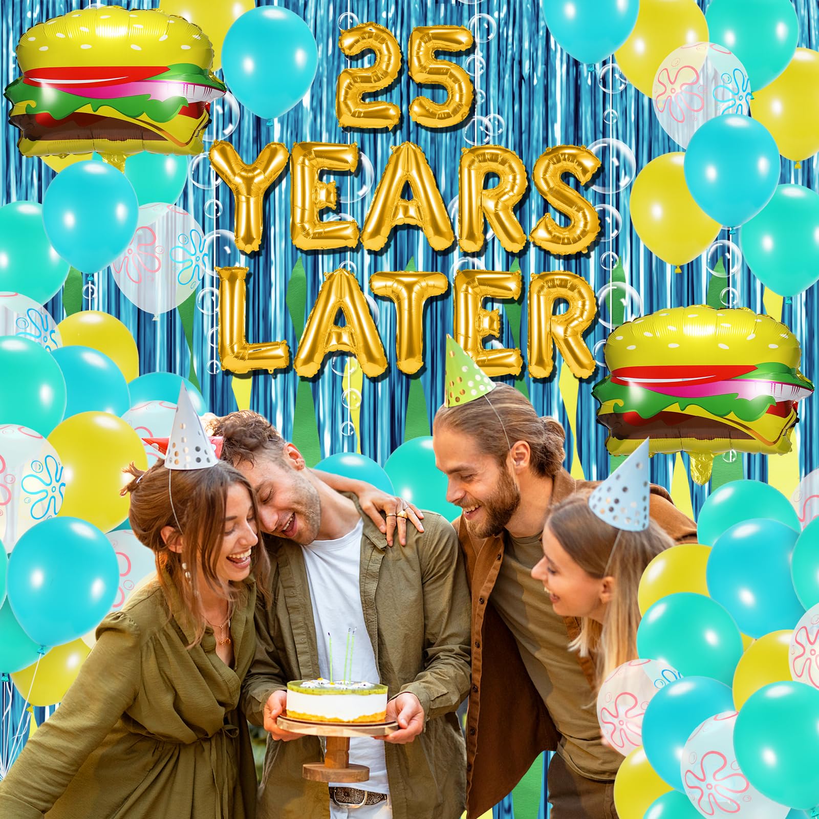 YORR hamburger balloons bring playful accents to the ocean party.