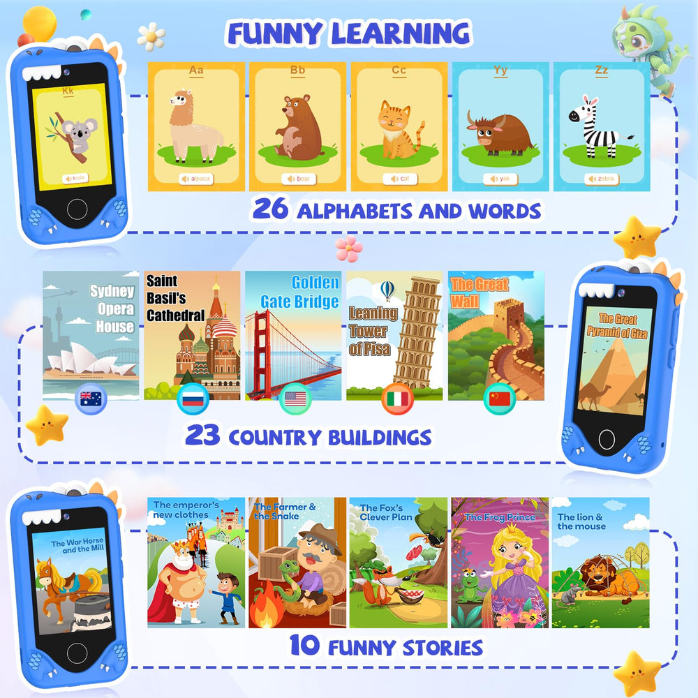Yosfeng Kids Smart Phone using 32GB card to store music and photos.
