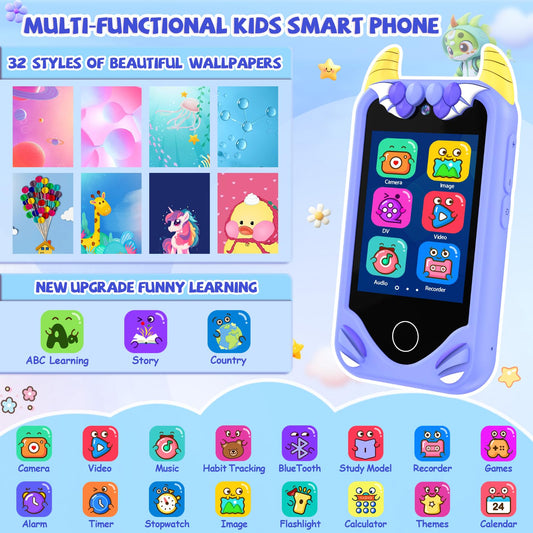 Yosfeng Kids Smart Phone ABC learning mode promotes early literacy.