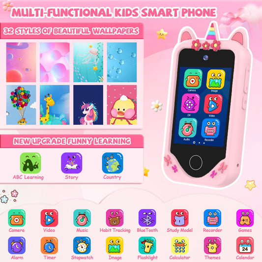 Yosfeng Kids Smart Phone touchscreen invites interactive play and exploration.