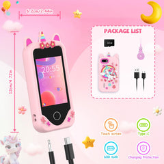 Yosfeng Unicorn silicone case protects the toy phone during playtime.