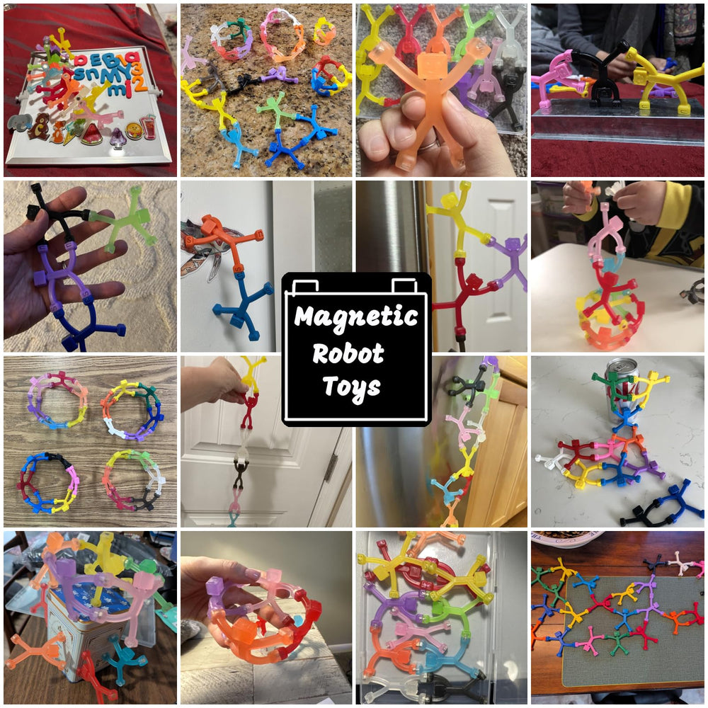 YOTNUS magnetic robot figure blue ideal for travel-friendly activities.