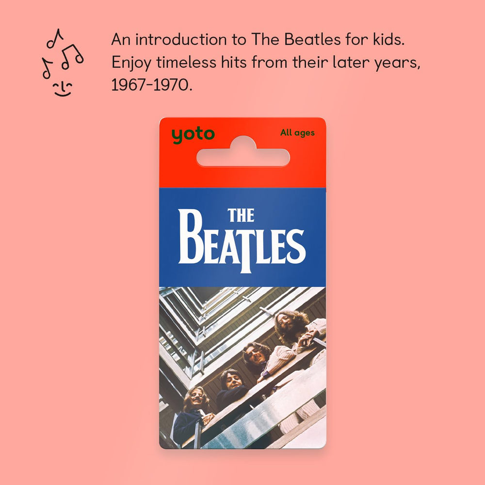 YOTO Beatles 1967-1970 card back with branding and setup tips