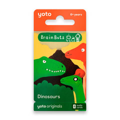 Yoto BrainBots dinosaurs card front for immersive storytelling and imagination.