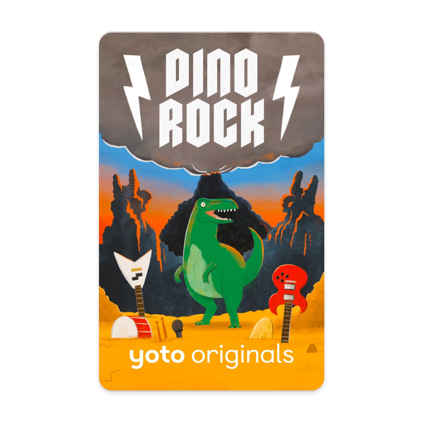 YOTO Dino Rock card cover with dinosaurs, appealing to kids
